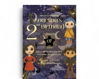 Coraline Birthday Invitation