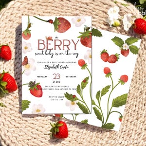 strawberry baby invitation