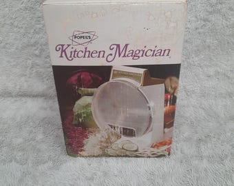 Vintage Popeil's Kitchen Magician Food Slicer Shredder In Box 1970's