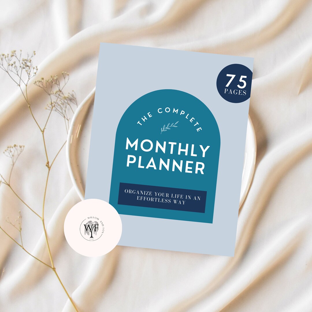 Downloadable Monthly Planner Printable Productivity Weekly - Etsy