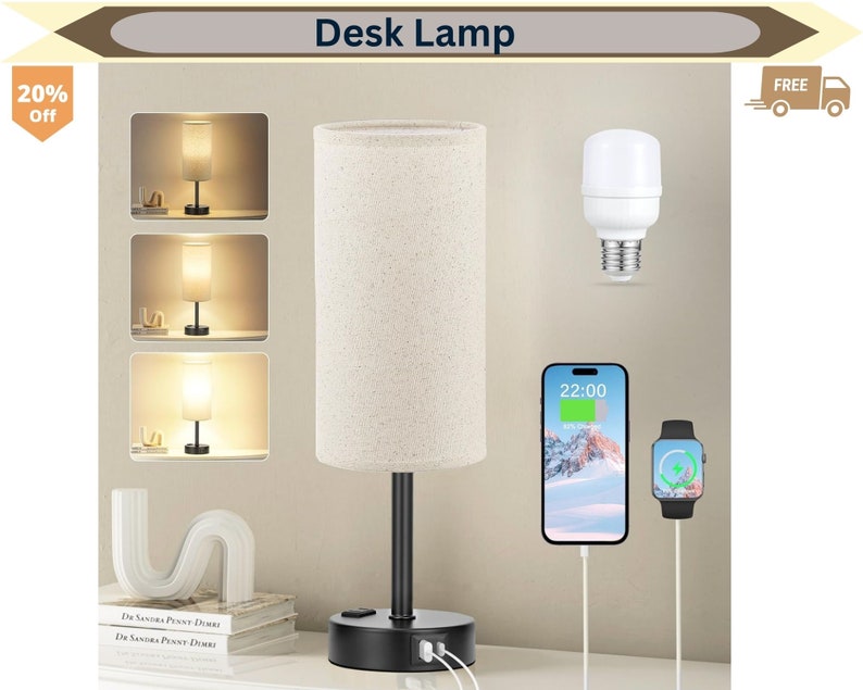 Modern Wood Bedside Lamp, Unique Desk, Table Lamp, Art Deco Small Lamp