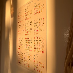 Seasonal calendar for fruits and vegetables | Kitchen poster A3 / 30x40 | Foodie gift | German / English image 10