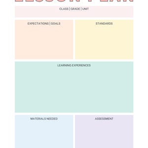 Simple Weekly Lesson Plan Template-Preschool/Kindergarten-Instant Download-PDF-Printable