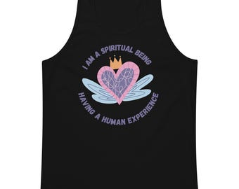 Premium Cotton Tank Top – Spiritual Being Having a Human Experience
