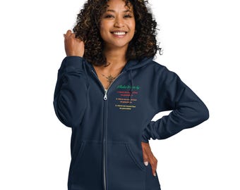 Unisex heavy blend zip hoodie - 3 Rules to live by - Printed on pocket