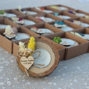 Wedding Favors for Guests in Bulk, Wooden Tealight Candle, Rustic Wedding Favors, Custom Wedding Favors Candles, Wedding Favor for Guests image 5