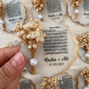 Ayatul Kursi Magnet Favor,Muslim Wedding Favor, Personalized Magnet favor,Muslim Epoxy Magnet favors, Baby Shower Favors, Bridal Shower Gift image 1