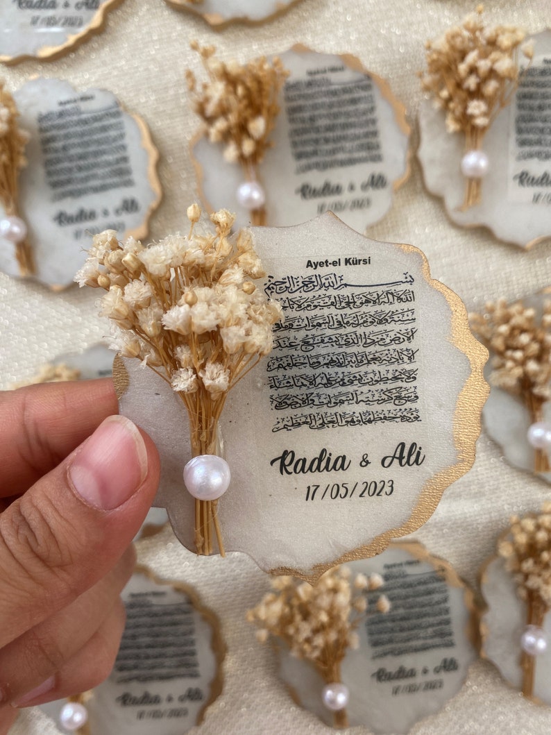 Ayatul Kursi Magnet Favor,Muslim Wedding Favor, Personalized Magnet favor,Muslim Epoxy Magnet favors, Baby Shower Favors, Bridal Shower Gift image 1