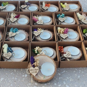 Wedding Favors for Guests in Bulk, Wooden Tealight Candle, Rustic Wedding Favors, Custom Wedding Favors Candles, Wedding Favor for Guests image 7