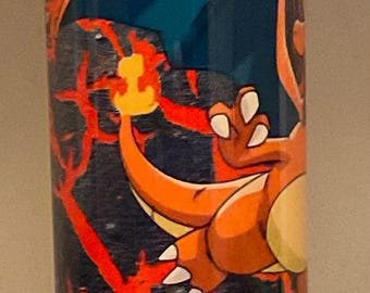 Charizard-Inspired Lava Tumbler – Fiery Dragon 20oz Stainless Steel Cup | Pokémon-Inspired Gift for Gamers & Anime Fans