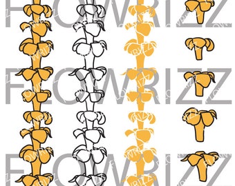 Pua Kenikeni Lei Flower set - Pua Kenikeni Lei Flower clip art - svg, eps, pdf, png, jpg