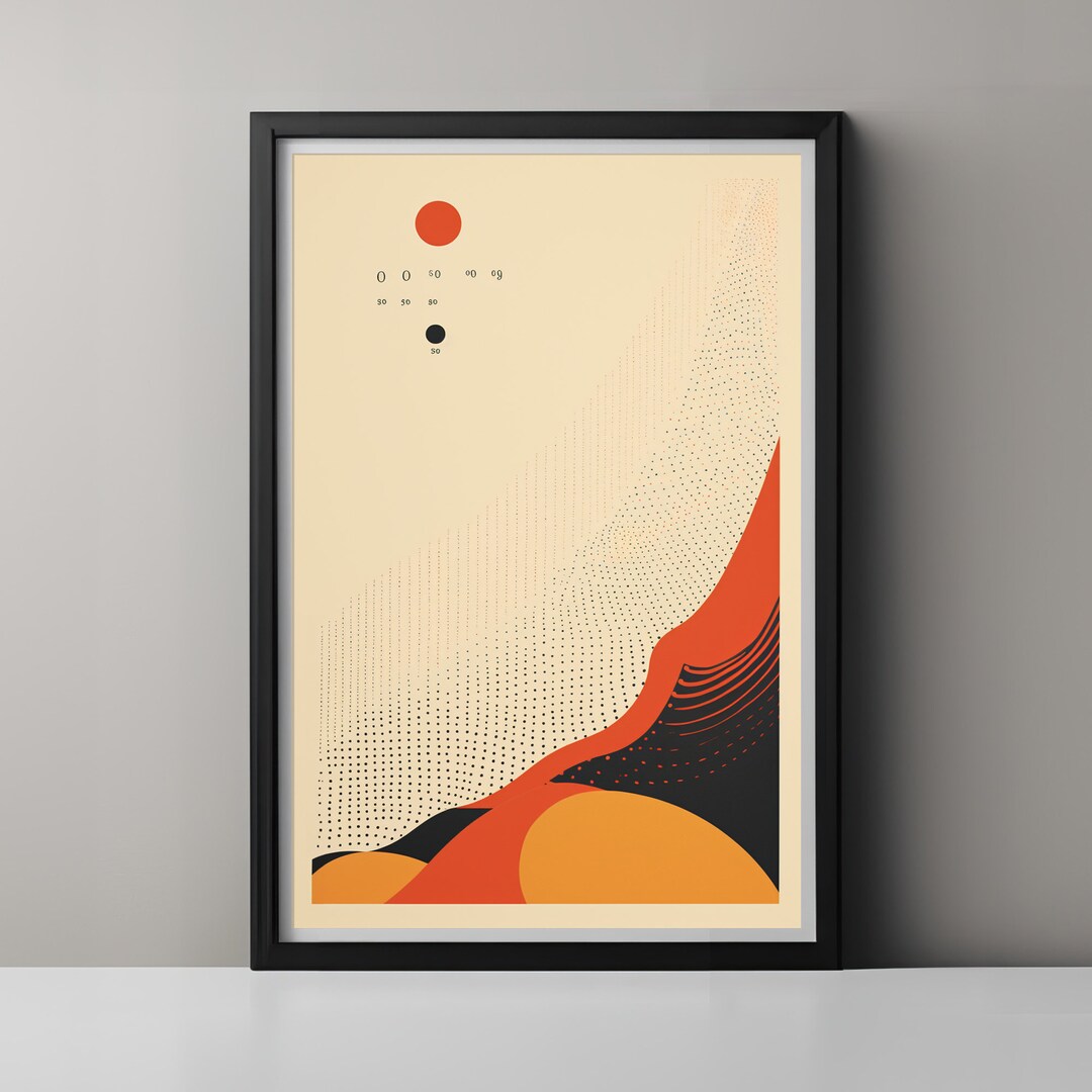 Bauhaus Geometric Art Print - Mid-century Modern Abstract Wall Decor - Etsy