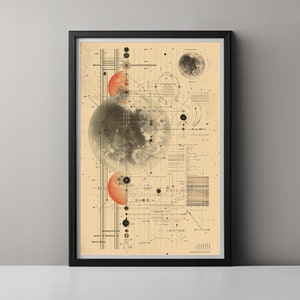 Retro Sci-Fi Kunstdruck: Limitierte Mond Kunst Wand-Dekor, perfektes Geschenk für Space Kunst Sammler und Science-Fiction-Enthusiasten