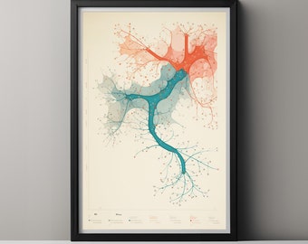 Unique Limited Edition Art Print, Gorgeous Data Visualization of Complex Systems, for Gallery, Home, or Office Wall Decor