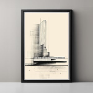 Limited Edition Architecture Print, Ideal for Office Decor or Housewarming Gift, with Mid Century Modern Wall Art Appeal