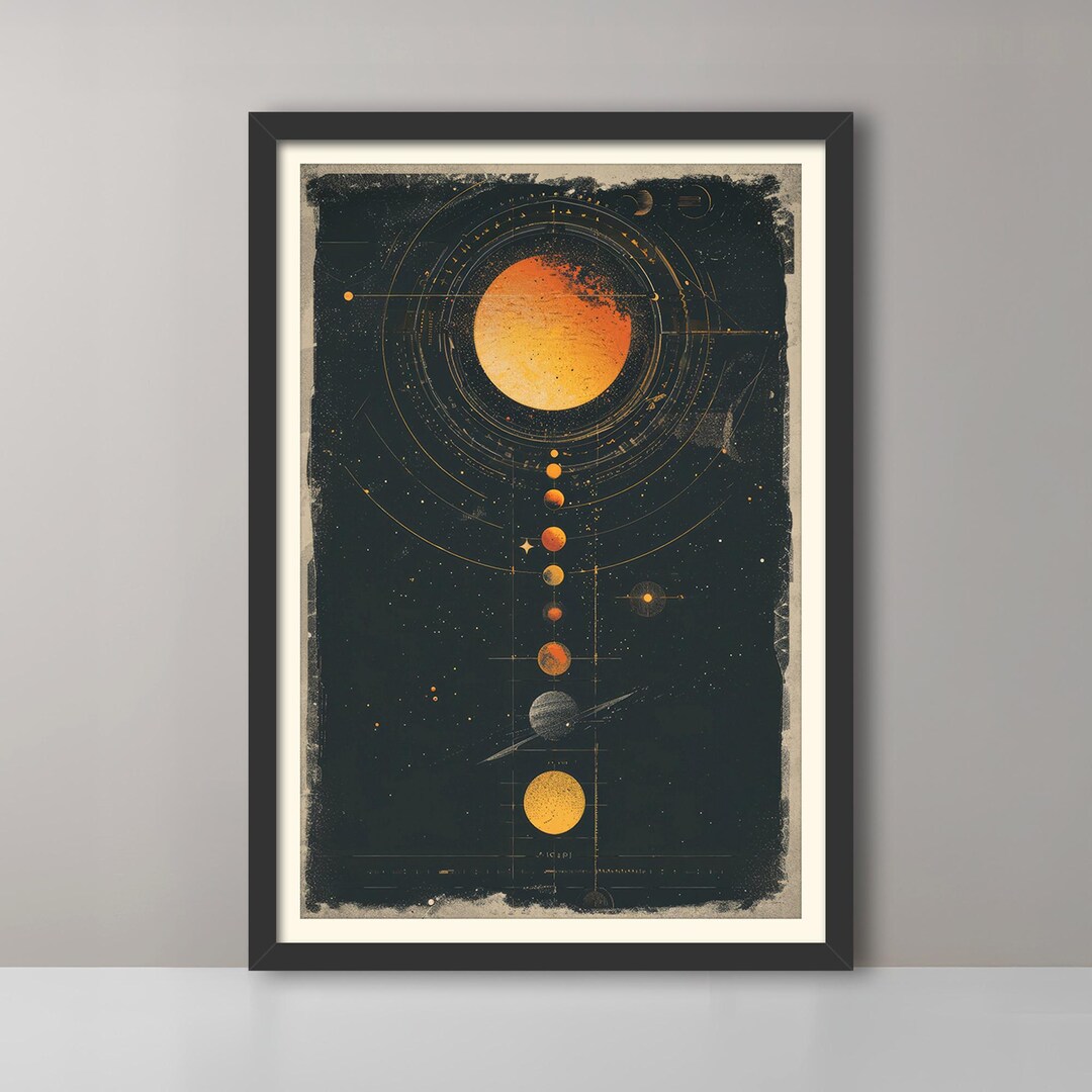 Retro Sci Fi Art Print: Solar System Wall Decor, Space Lover Gift - Etsy