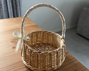 Easter basket, Flower girl basket, Flower girl accessories, Page boy accessories, Easter egg basket, Easter gift, Wedding, Woven basket