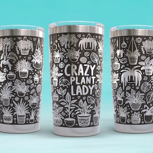 Plant Lady 20oz Tumbler Laser Engraving SVG Design