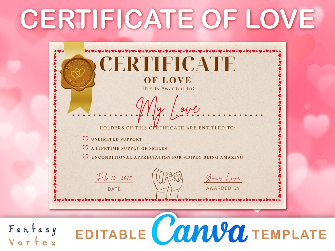 Image 11 for Love Certificate Templates