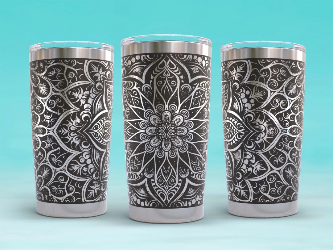 Mandala Laser Engraving Full Wrap Design For 20 Oz Tumbler Hand 