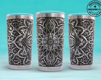 Mandala Laser Engraving Tumbler Wrap: Hand-Drawn SVG File
