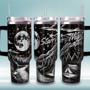 Camping Tumbler Wrap Laser Svg, 40oz Laser Engraved Tumbler Wrap, Camping Laser Engraving Svg, Outdoor 40 oz Tumbler Laser File