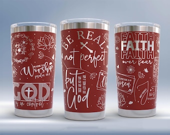 Faith Tumbler Laser SVG: Christian 20oz Wrap (Digital File)