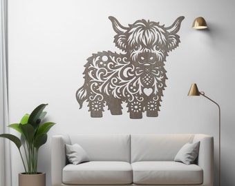 Highland Cow Laser Cut File – SVG, PNG, PDF (Digital Download)