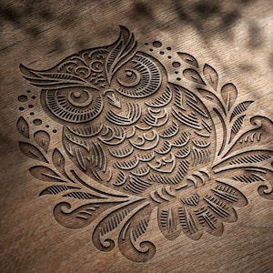 Arquivo de gravação a laser de coruja. Arquivo digital PNG com gravação a laser, design de camiseta de coruja. Coruja SVG. Pássaro png, Coruja png