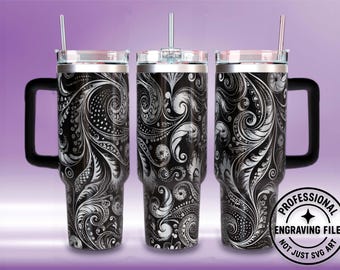 Paisley 40oz Tumbler Wrap Laser SVG File