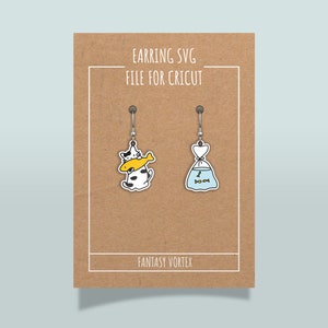 Funny Cat Earrings SVG: Laser Cut Jewelry File (Digital Download)