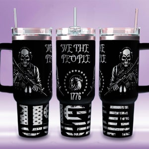 We The People 40oz Tumbler Wrap SVG: Laser Engraved Design (Digital File ONLY)