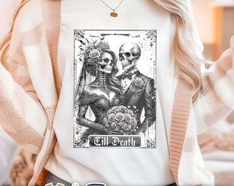 Skeleton Wedding Clipart: Funny Gothic Bride & Groom PNG (Digital Download)