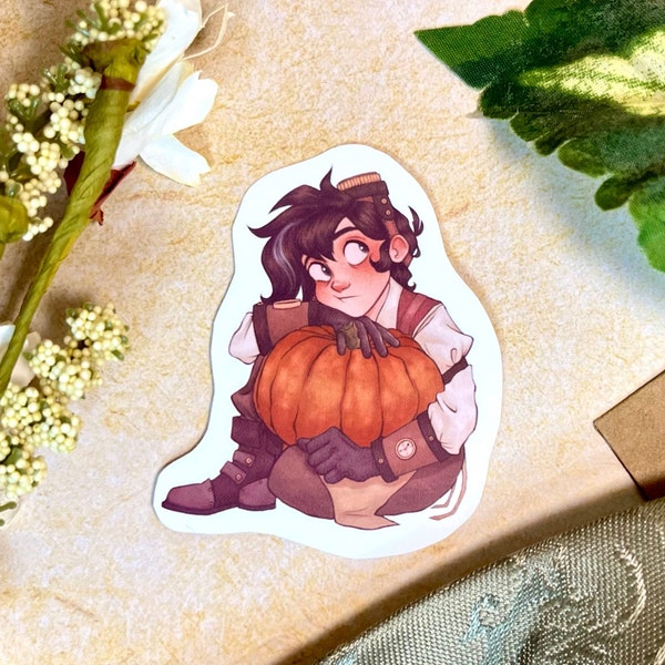 Varian with Pumpkin Vinyl Matte Sticker -Tangled The Series Laptop sticker | Tangled  Decal Sticker