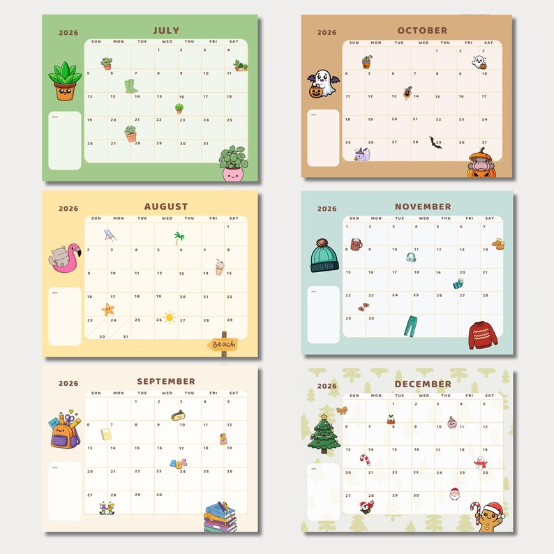 Editable Kids 2026 Calendar – Canva Template for Home & Classroom - Etsy