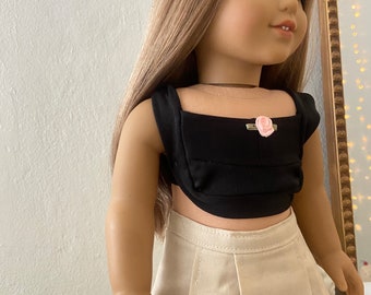 FLOWER CORSET BLACK for American Girl and 18 inch dolls Coquette Collection
