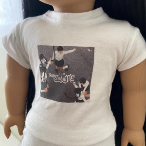 White K-pop Tee for American Girl Dolls and 18 Inch Dolls Clothes (slight imperfection, it’s discounted in the price)
