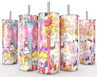 Skinny Tumbler 20 Oz Straight Sublimation Design, Anime Sublimation Wrap, Manga Tumbler Wrap, Cartoon Tumbler Wrap, Digital Download