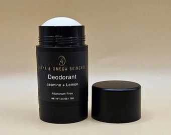Déodorant naturel jasmin et citron sans bicarbonate de soude avec huile essentielle de magnésium et de zinc Protection maximale de qualité alimentaire Végétalien.