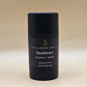 Coconut & Vanilla Natural Deodorant Gentle on Skin Soft and Milky Baking Soda Free Aluminum Free Maximum Strength Vegan