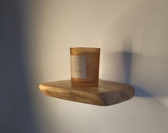 Ham-made Rustic Handmade Small Plant Shelf Solid Reclaimed Oak Floating shelf Housewarming