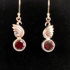 Handmade Sterling Silver Garnet Earrings
