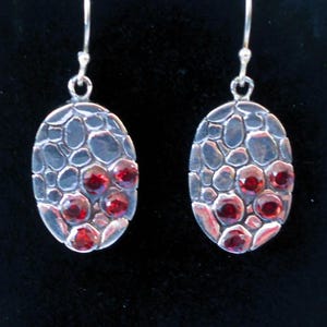 Handmade Sterling Silver Garnet Earrings