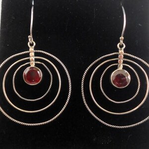 Handmade Sterling Silver Garnet Earrings