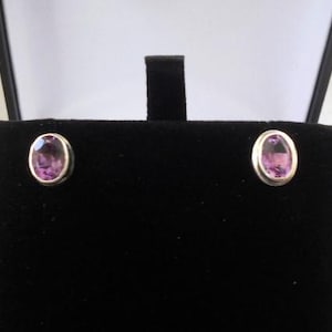 Handmade Sterling Silver Amethyst Stud Earrings