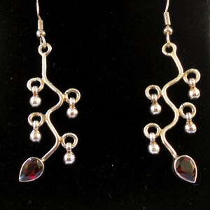 Handmade Sterling Silver Garnet Earrings