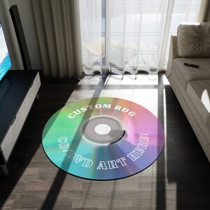 Custom CD Rug, Music Lover Gift, Personalized Round Rug