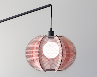 String Art Pendant Lamp, Woven Light Shade, Retro Geometric Lampshade, Danish Mid-century Modern, Paul Secon Inspired