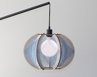 String Art Pendant Lamp, Woven Light Shade, Retro Geometric Lampshade, Danish Mid-century Modern, Paul Secon Inspired