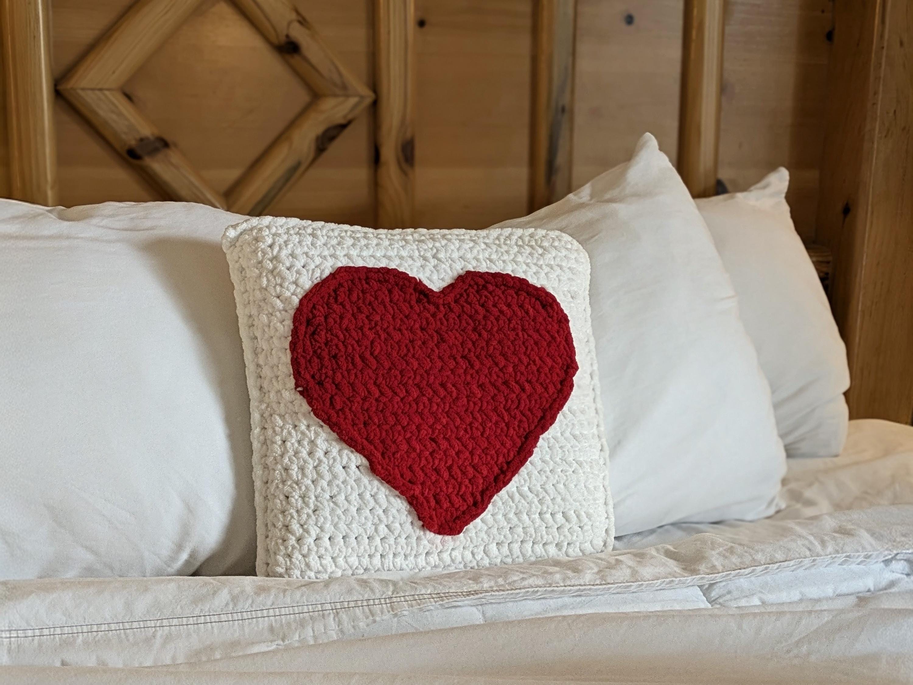 Heart Pillow Crochet Pattern